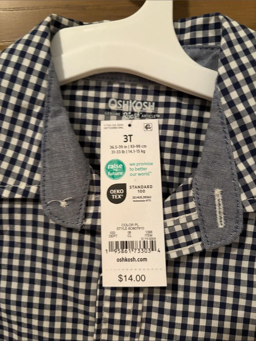 NWT Oshkosh checkered shirt